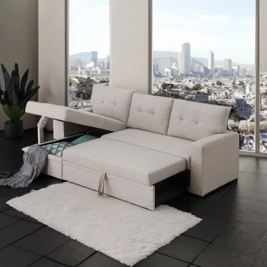 Huayang Home Furniture Wohnzimmer-Couch-Set im Luxus-Stil, Sofa aus Samtstoff, OEM-Sofa mit Bett und Stauraum